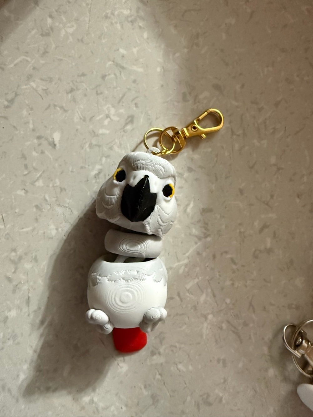 African Grey Parrot Keychain